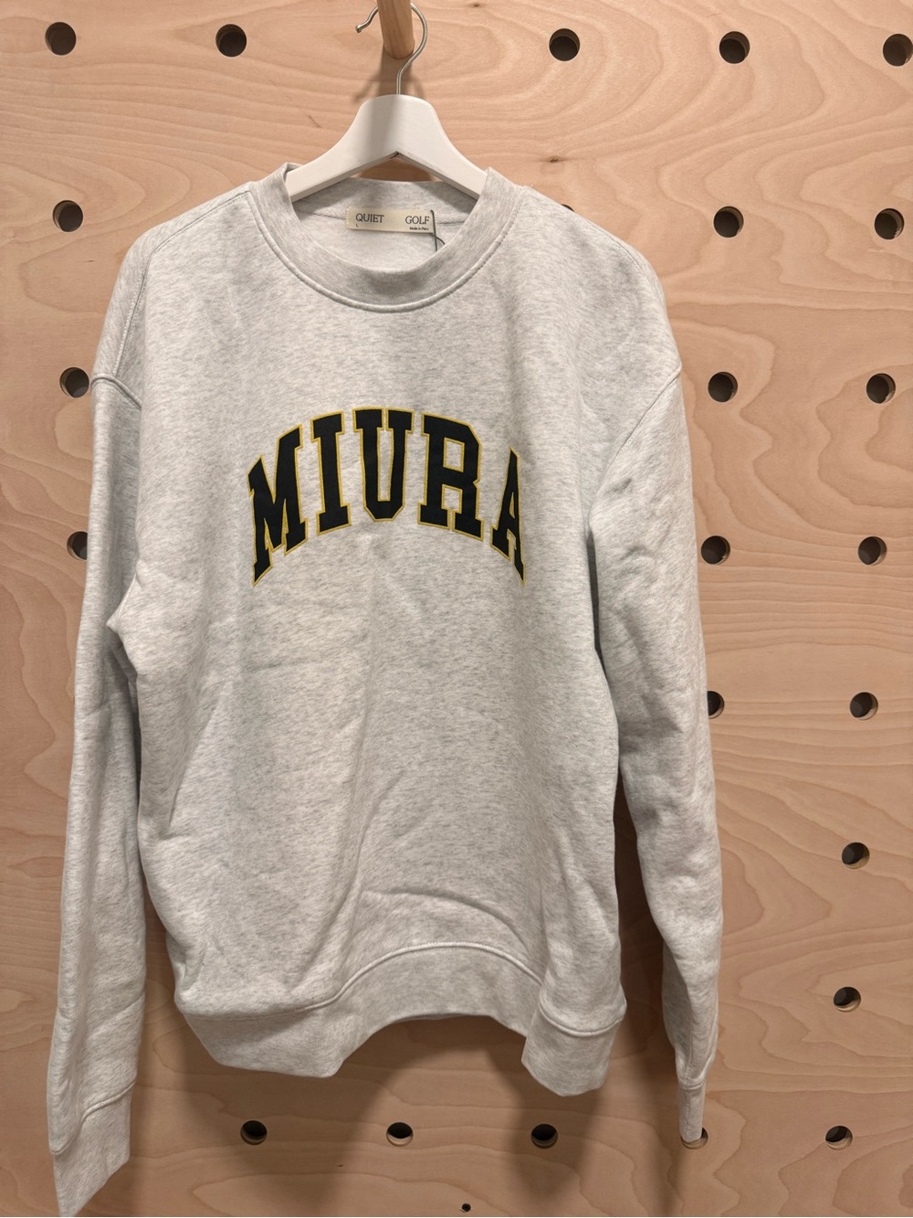 Miura Light Gray Pullover Sweatshirt with Arch Logo